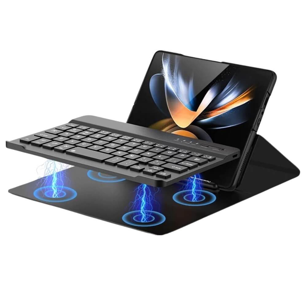4-in-1 Wireless Keyboard Leather Magnetic Flip Case