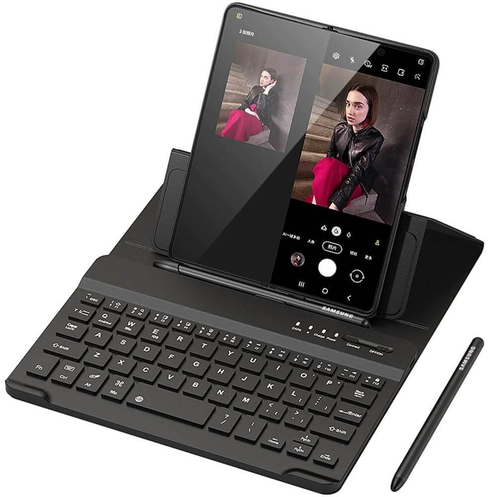 4-in-1 Wireless Keyboard Leather Magnetic Flip Case